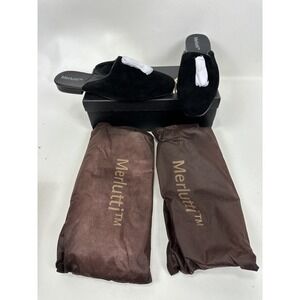 Merlutti Slide‎ Sandals Black Suede Men's Size 11 2681-1 Shoes